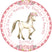 Girls pink horse thank you sticker birthday