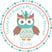 Girls woodland owl birthday party stickers