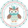 Girls woodland owl birthday party stickers