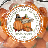 Give thanks pumpkin Thanksgiving sticker