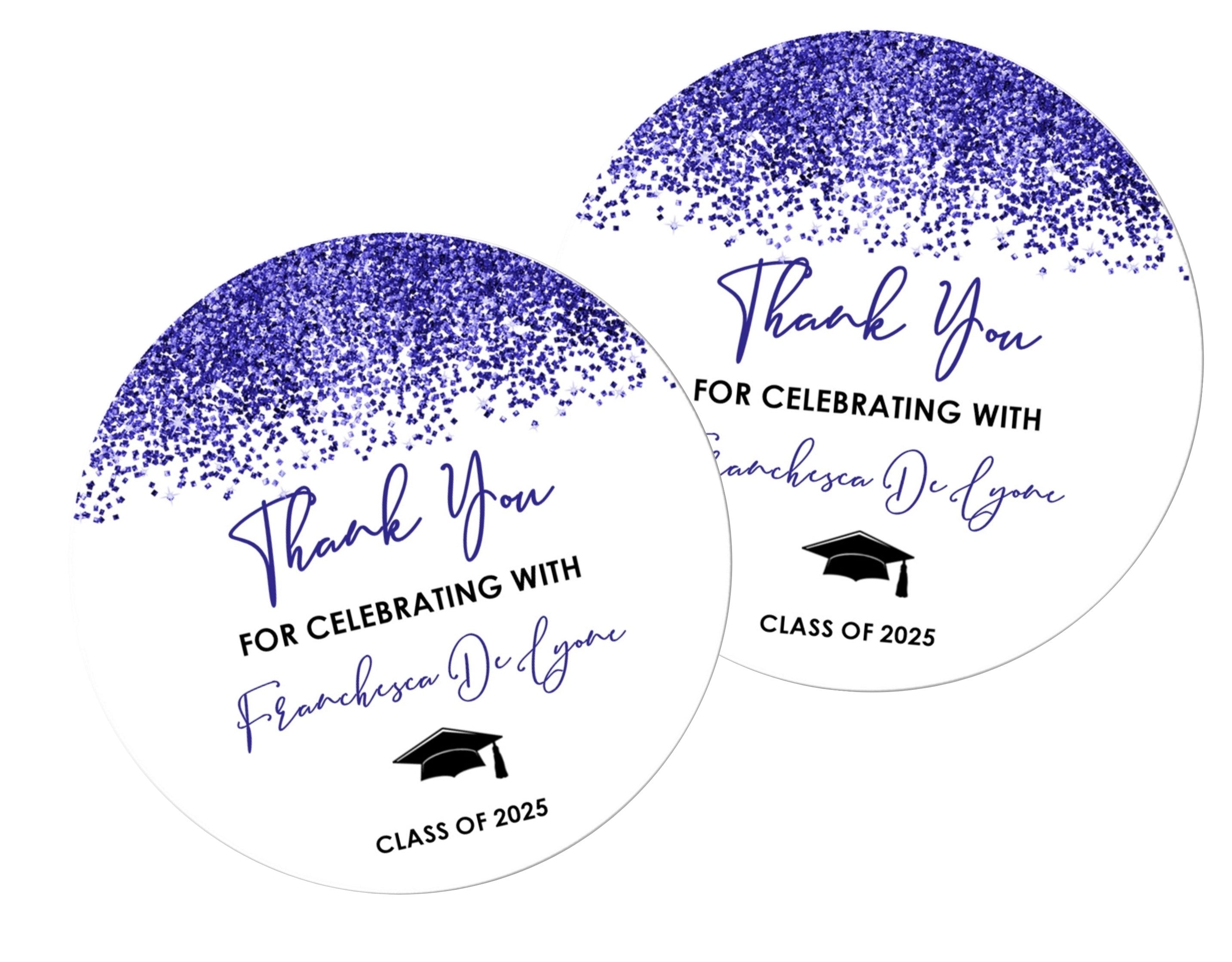Midnight Royal Blue Graduation Party Stickers Or Favor Tags