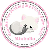 Gray cat birthday party sticker