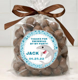 Gray shark with stitched frame sticker