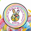 Groovy 70s birthday favor label
