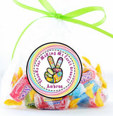 Groovy 70s birthday favor label