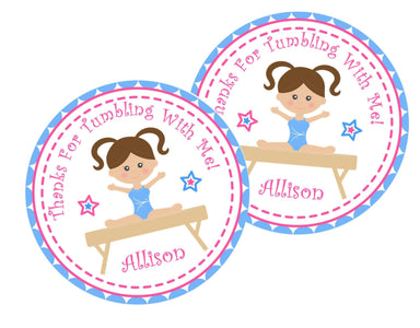 Gymnastics Birthday Party Stickers