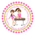 Gymnastics birthday sticker balance beam design