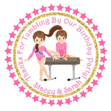 Gymnastics birthday sticker balance beam design