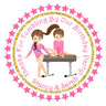 Gymnastics birthday sticker balance beam design