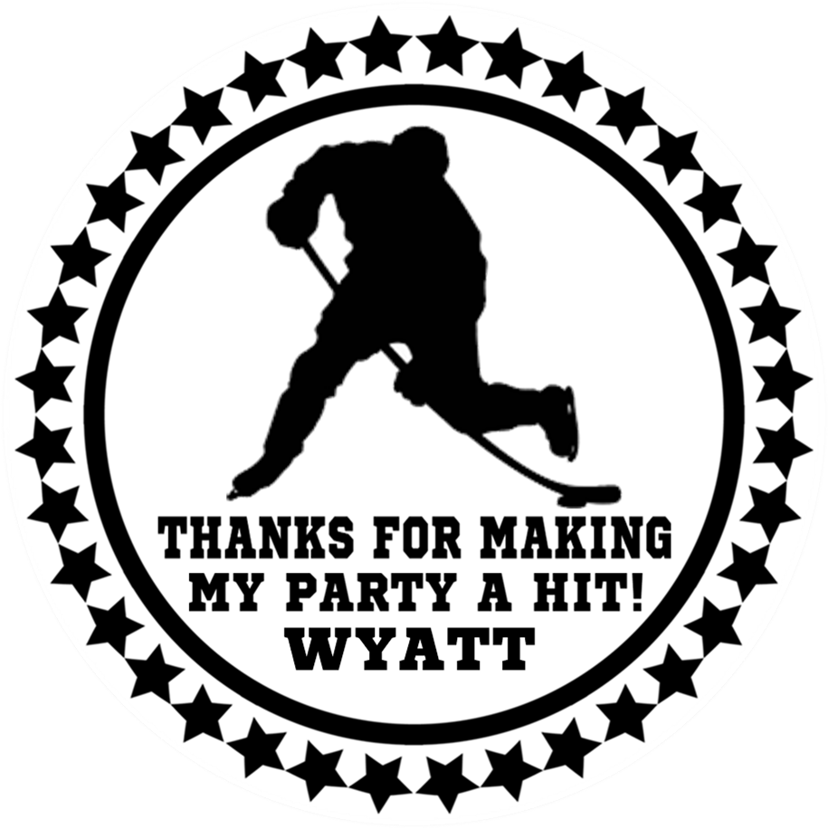 Ice Hockey Birthday Stickers