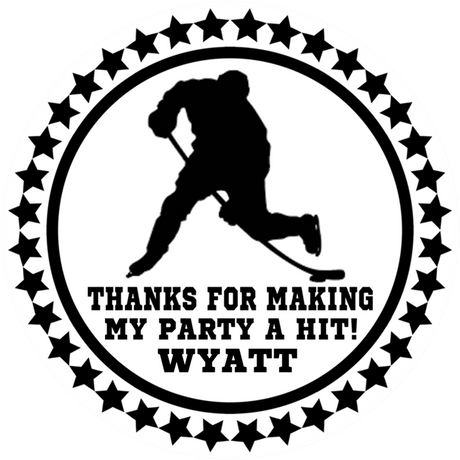 Ice Hockey Birthday Stickers