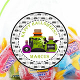 Halloween potion sticker with colorful witch bottles