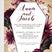 Halloween wedding invitation with burgundy roses, blush florals, and elegant wedding wording
