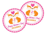 Happy Valentine’s Day fox label
