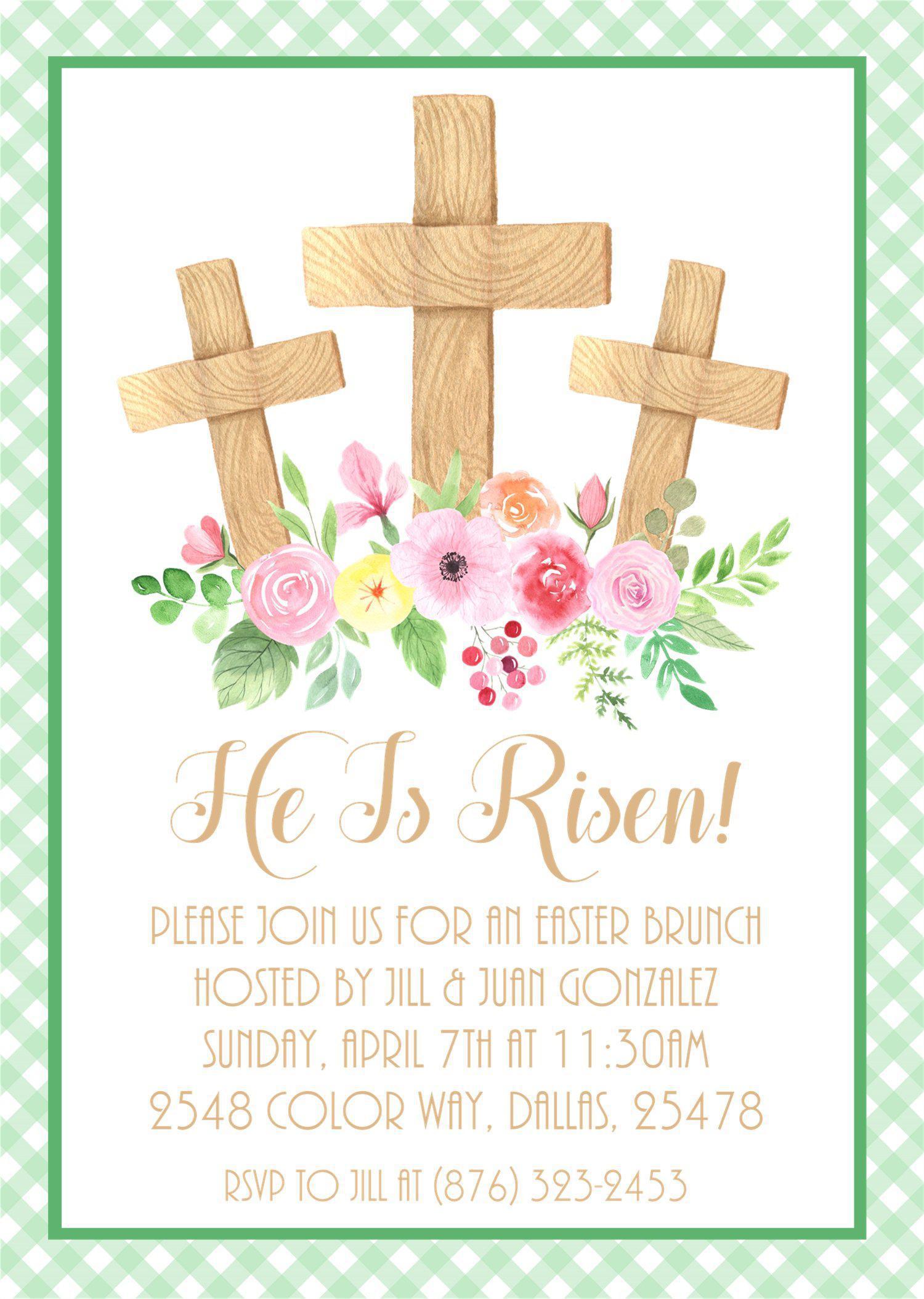 He Is Risen Easter Brunch Invitations