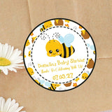 Honey pot bee baby shower sticker