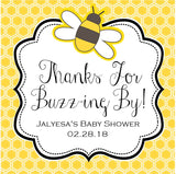 Honeycomb bee baby shower favor sticker