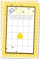 Honeycomb bee themed baby shower bingo PDF