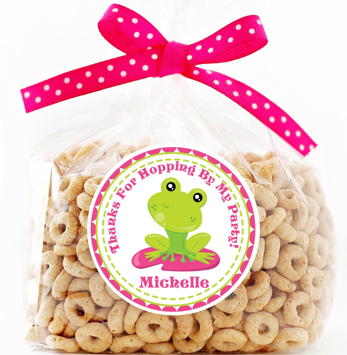Hopping by my party frog sticker for girls' birthdays