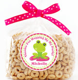 Hopping by my party frog sticker for girls' birthdays