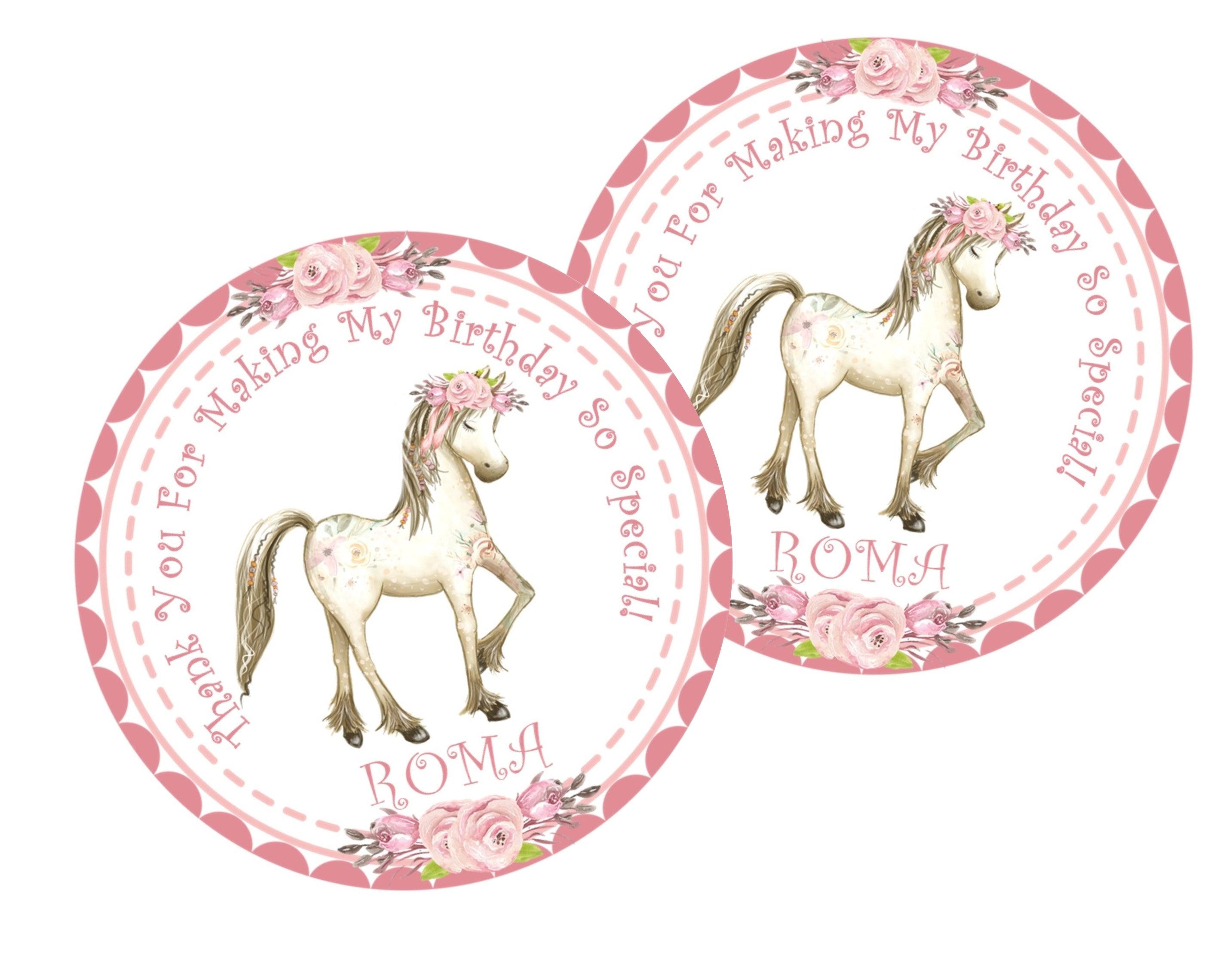 Horse Birthday Party Stickers