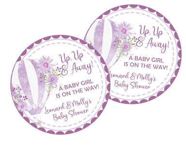 Hot Air Balloon Baby Shower Stickers Or Favor Tags