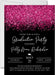 Hot Pink And Black Graduation Party Invitations