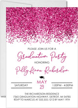 Hot Pink Graduation Party Invitations