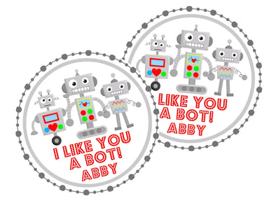 I Like You A Bot Robot Valentine's Day Stickers