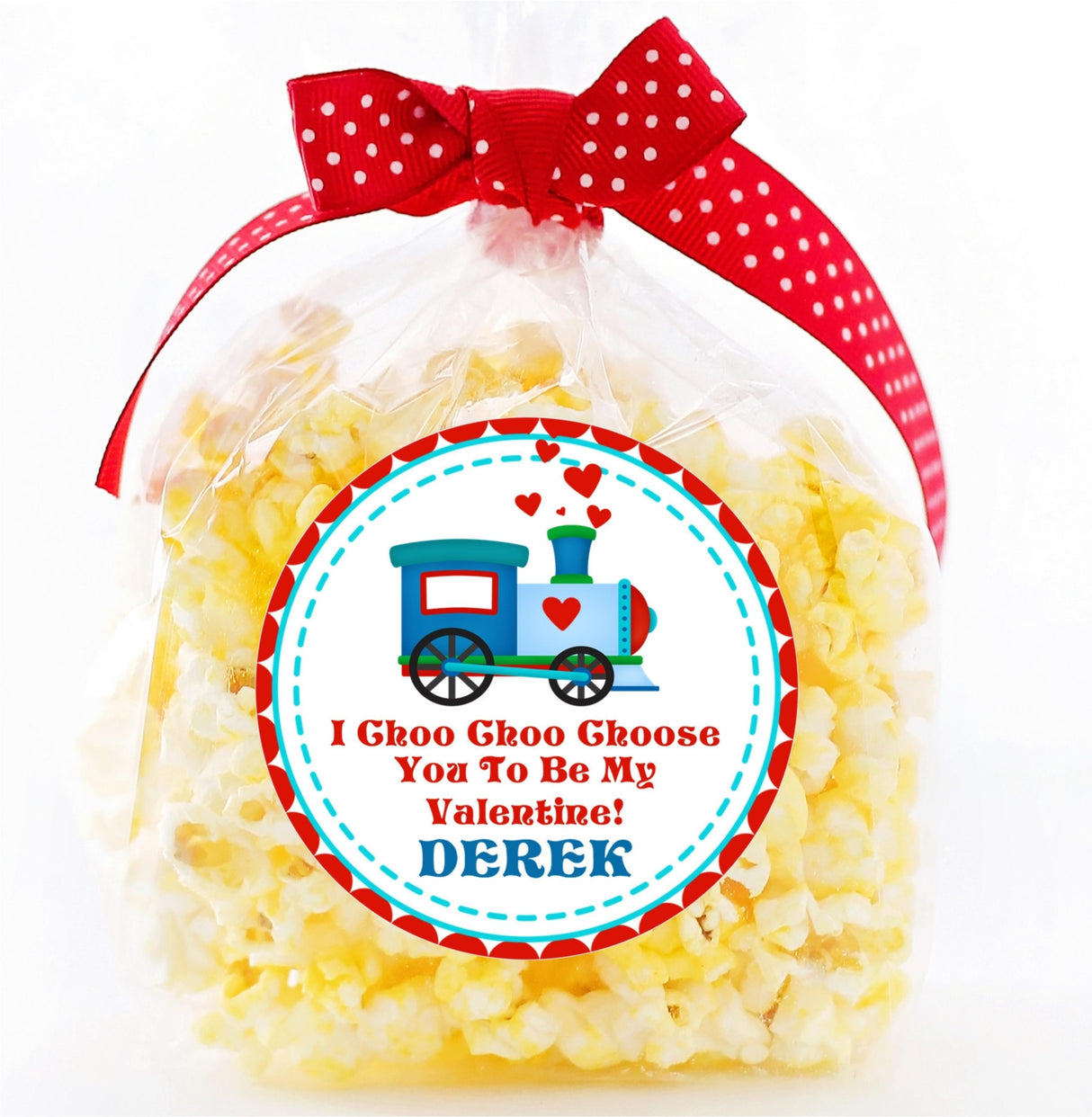 I choo choo choose you valentine sticker with personalized name