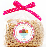 Ice cream theme thank-you sticker with child’s name