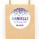 Jewel tone confetti birthday sticker