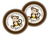 Jungle monkey party favor label personalized
