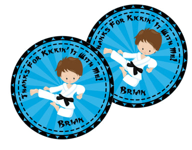 Karate Birthday Party Stickers