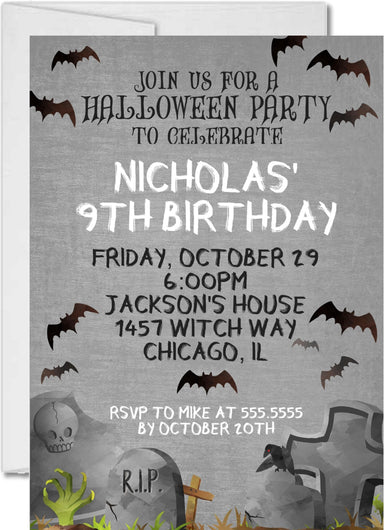 Kids Halloween Birthday Party Invitations