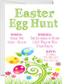Kids Easter egg hunt invitation with whimsical floral accents