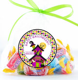 Kids Halloween haunted house sticker featuring playful spooky house illustration