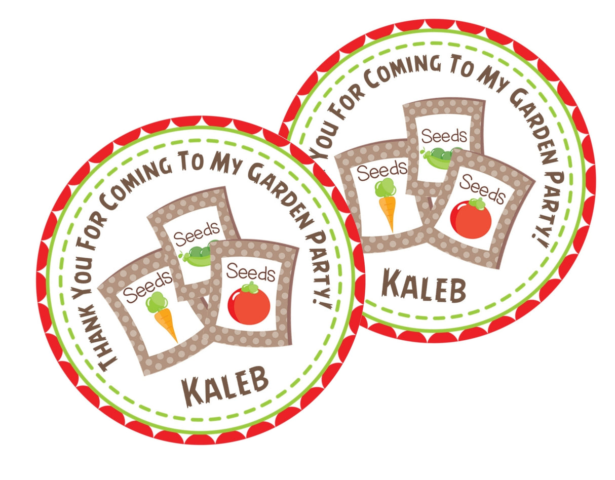 Kids gardening theme seed packet sticker