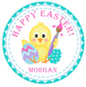 Kids happy easter stickers with chick