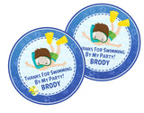 Kids snorkeling ocean birthday sticker