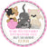 Kitten birthday party stickers