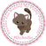 Kitten birthday sticker for girls