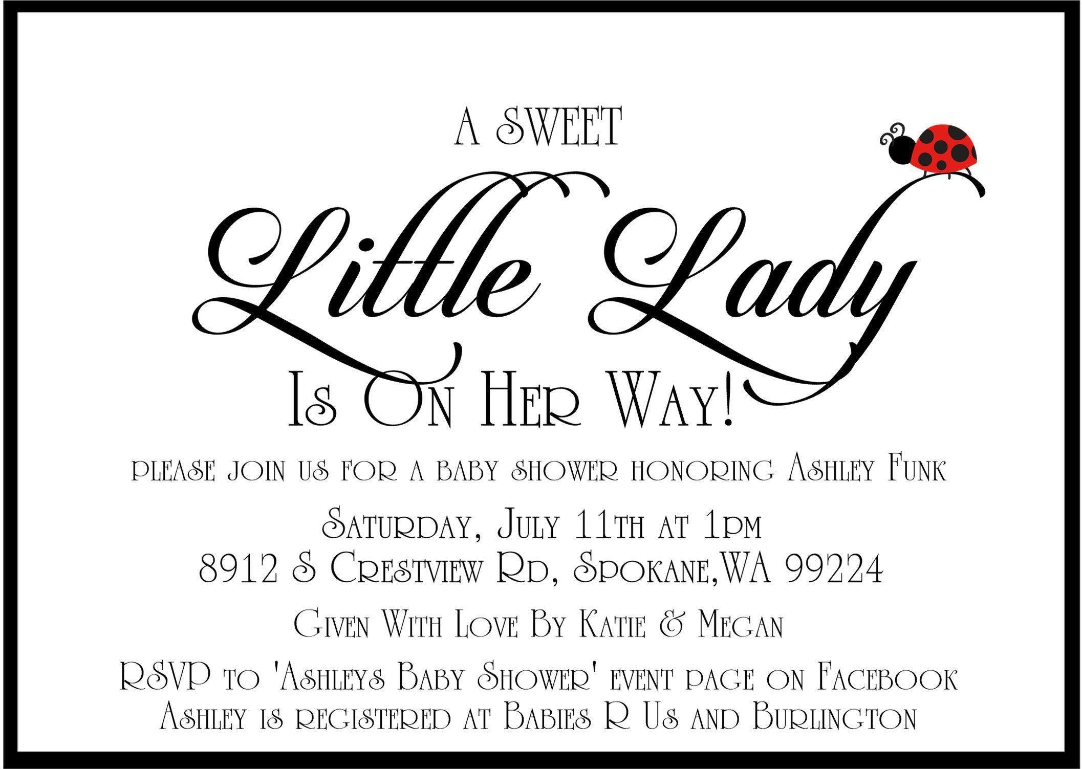 Ladybug Baby Shower Invitations