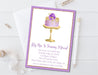 Lavender And Gold Cake Birthday Party Invitations