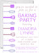 Lavender Baking Birthday Party Invitations