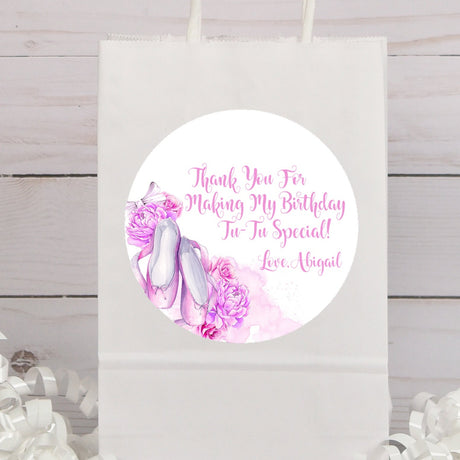 Lavender ballet slippers birthday sticker design