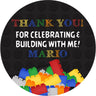 Lego blocks birthday sticker favor
