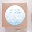 Light blue watercolor Sweet Sixteen birthday sticker