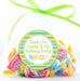 Lime & Blue Striped Birthday Party Stickers Or Favor Tags