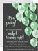 Lime Green And Grey Balloon Birthday Party Invitations